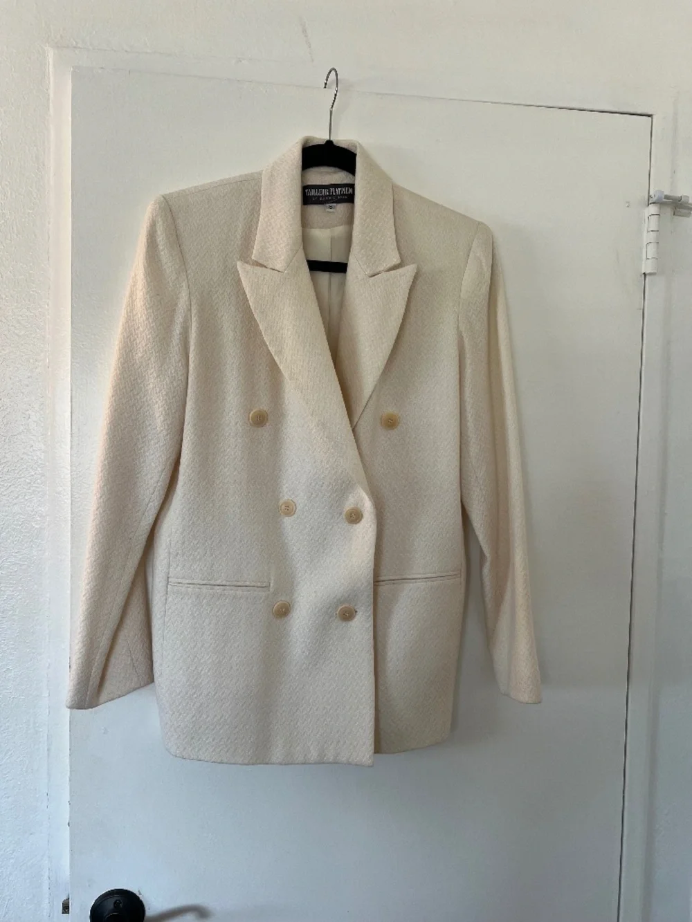 Ivory Tailleur Platinum by Barrie Pace Vintage Double Breasted Blazer Size 8